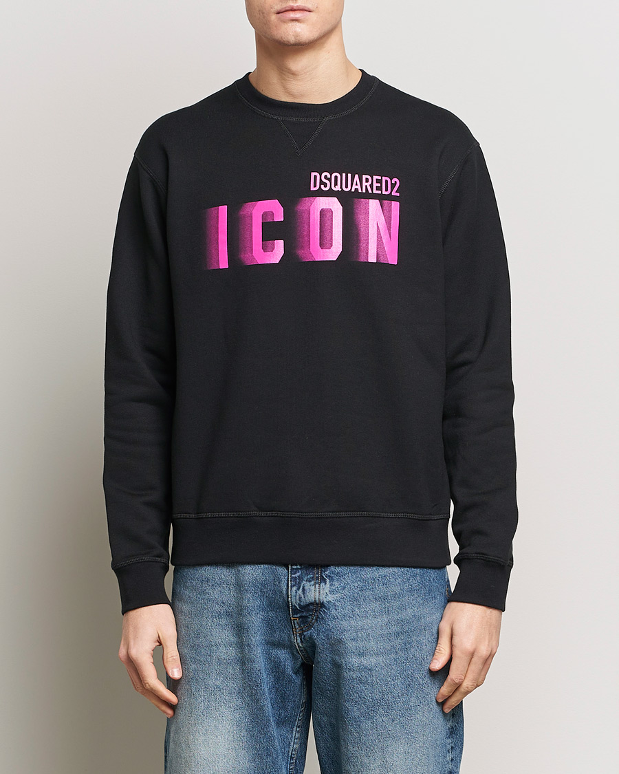 Uomini | Maglieria | Dsquared2 | Cool Fit Icon Blur Crew Neck Sweatshirt Black