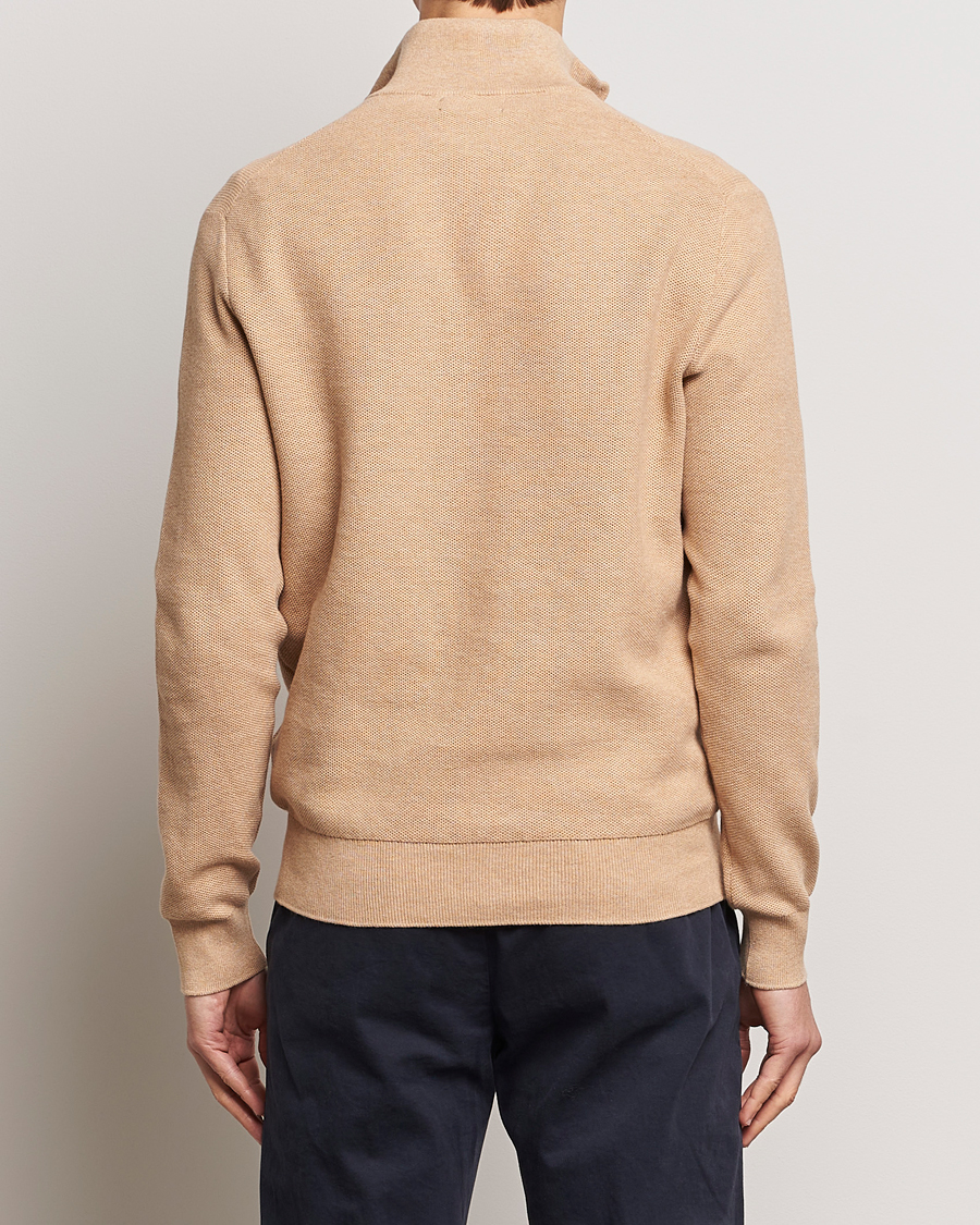 Uomini | Maglieria | Polo Ralph Lauren | Half Zip Cotton Pullover Camel Melange