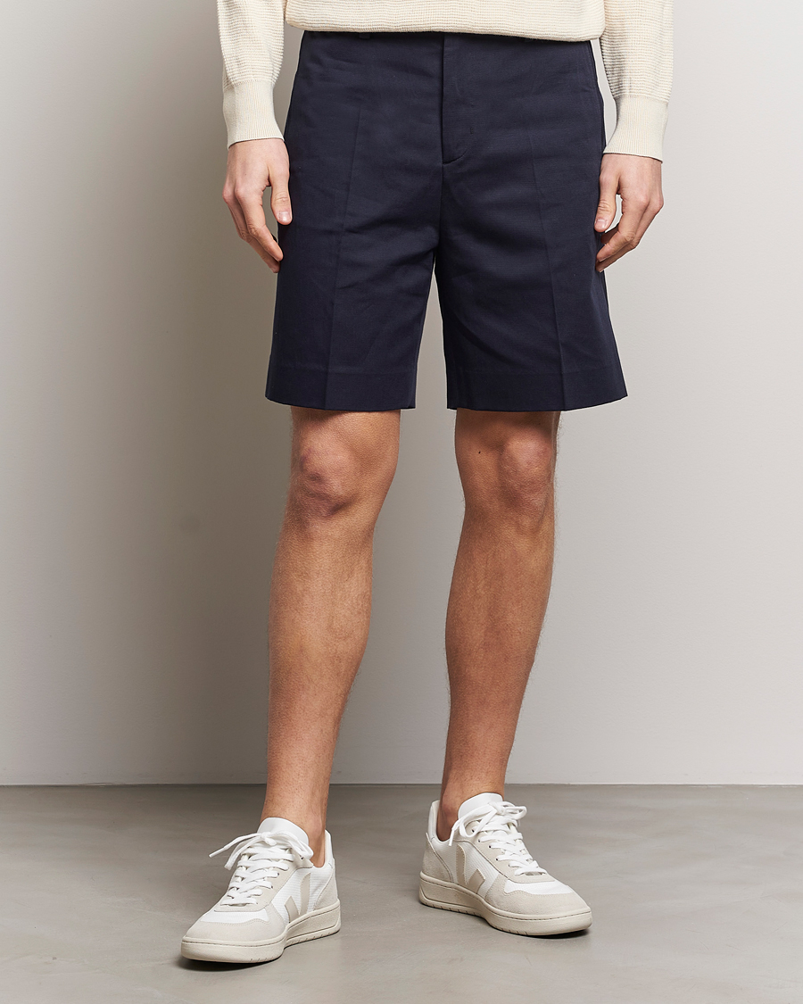 Uomini | Pantaloncini chino | Filippa K | Cotton/Linen Shorts Navy