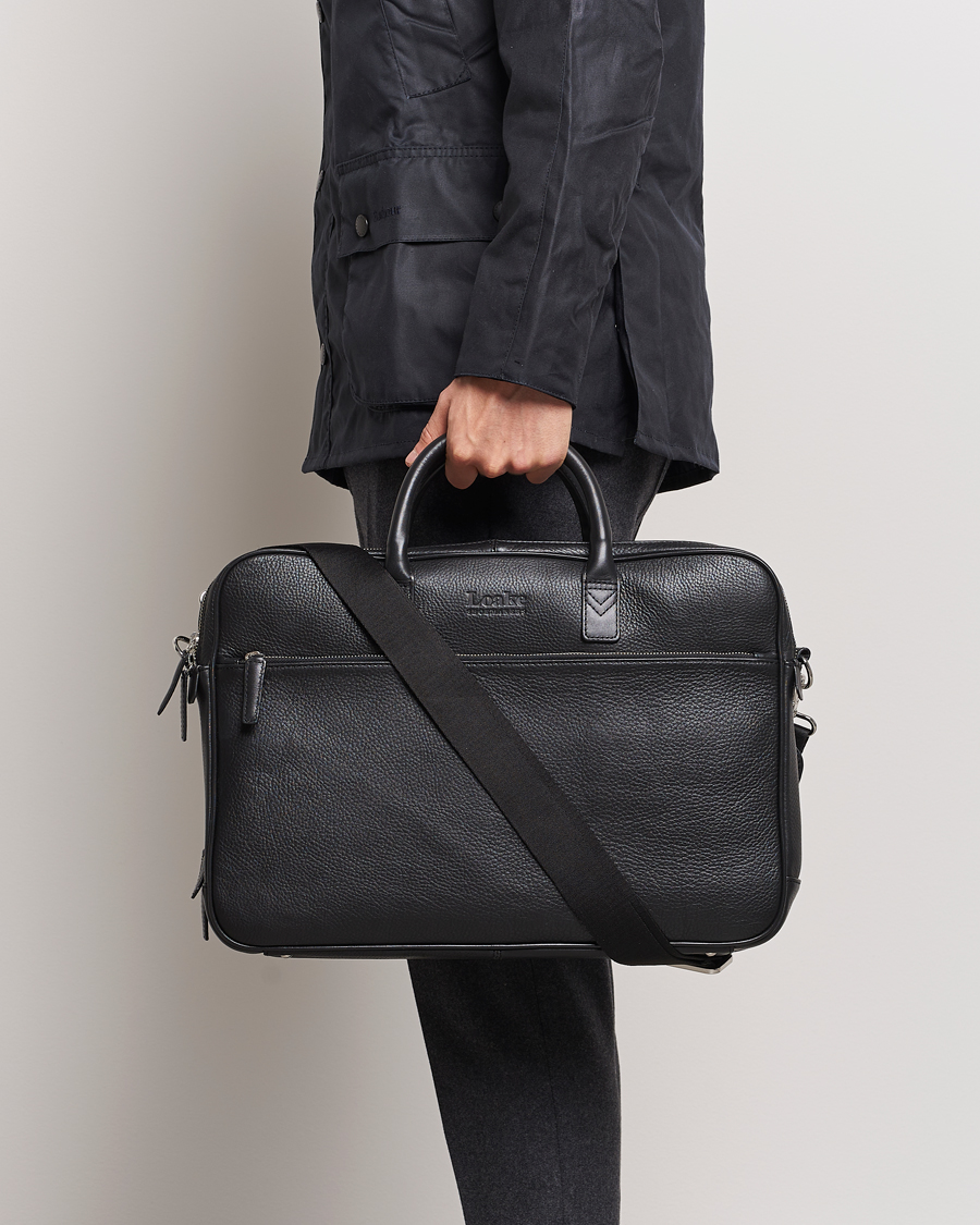 Uomini |  | Loake 1880 | Westminster Grain Leather Briefcase Black