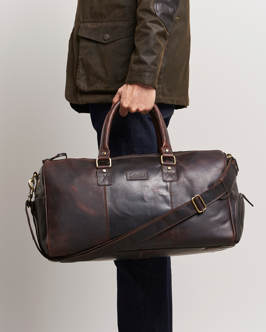 Uomini |  | Loake 1880 | Devon Leather Travel Bag Dark Brown