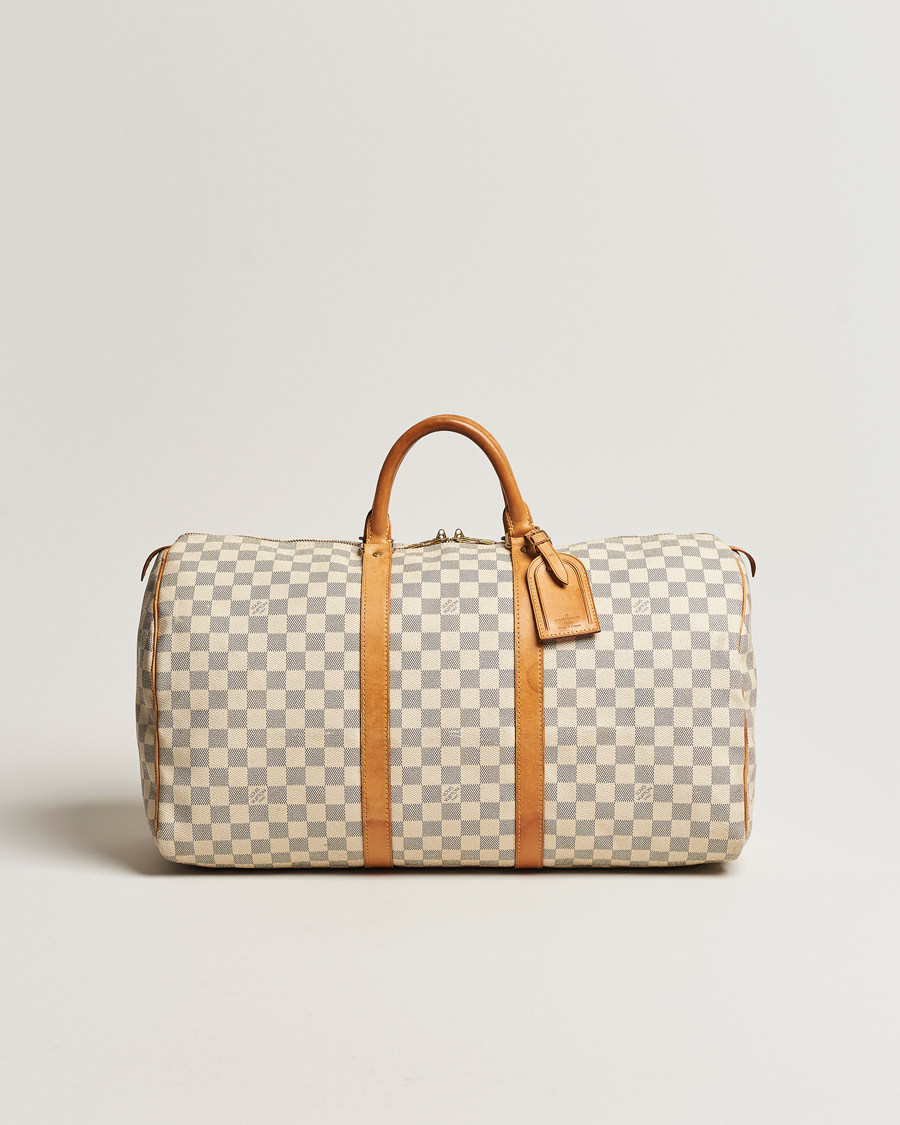 Uomini | Louis Vuitton Pre-Owned Keepall 50 Bag Damier Azur | Louis Vuitton Pre-Owned | Keepall 50 Bag Damier Azur