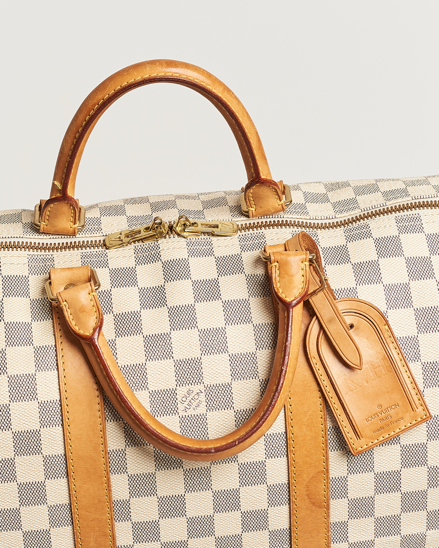 Uomini | Louis Vuitton Pre-Owned Keepall 50 Bag Damier Azur | Louis Vuitton Pre-Owned | Keepall 50 Bag Damier Azur