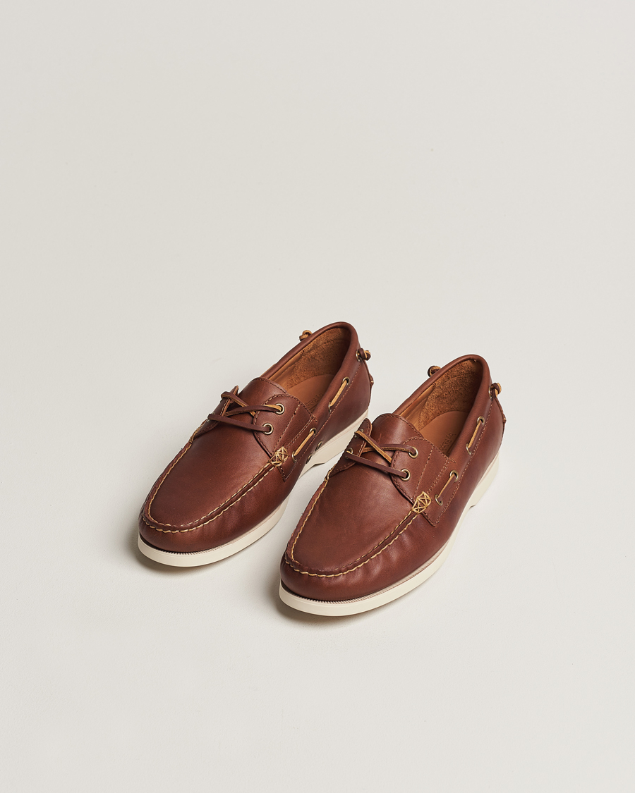 Uomini |  | Polo Ralph Lauren | Merton Leather Boat Shoe Tan