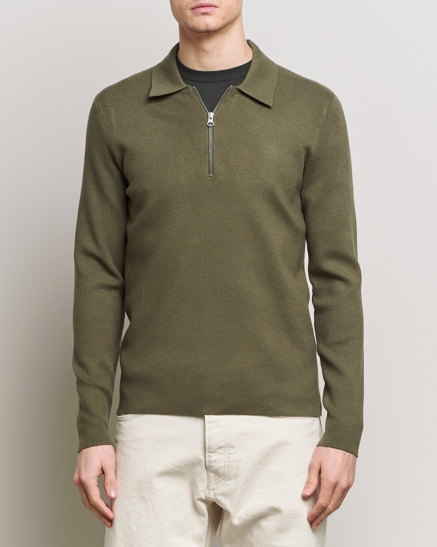 Uomini | Maglieria | Samsøe Samsøe | Guna Half Zip Dusty Olive