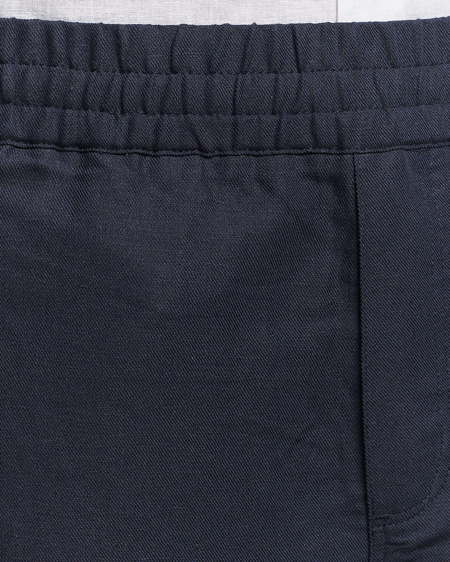 Uomini | Pantaloncini | Samsøe Samsøe | Smith Cotton/Linen Drawstring Shorts Salute Navy