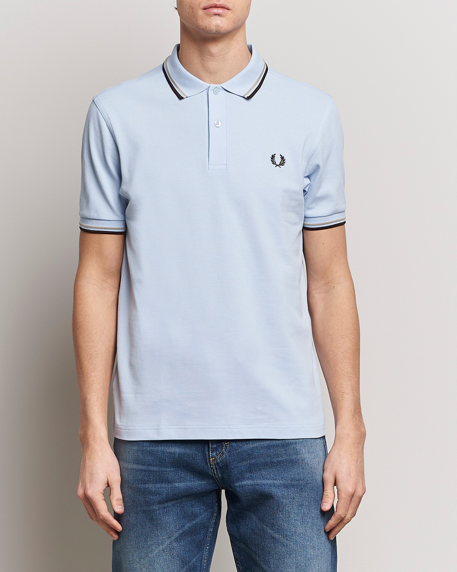 Uomini | Polo | Fred Perry | Twin Tipped Polo Shirt Light Smoke