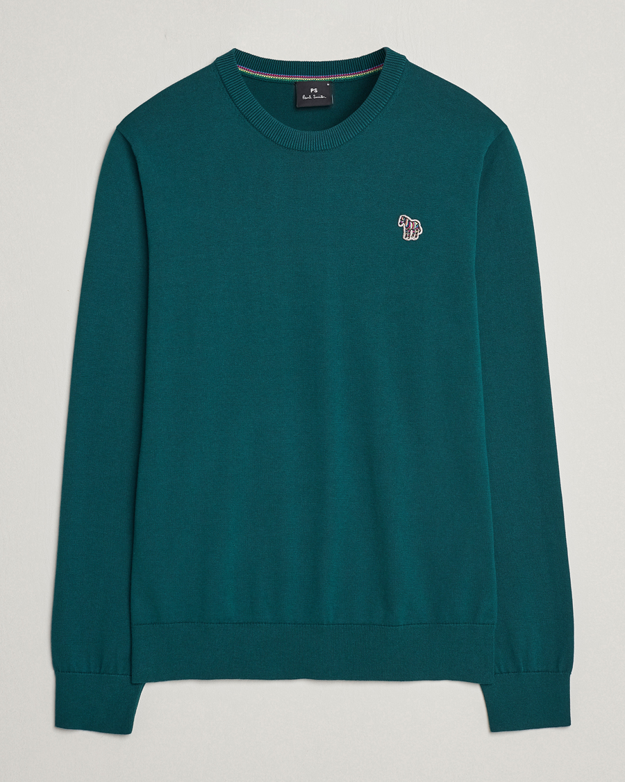 Uomini | Maglieria | PS Paul Smith | Zebra Cotton Knitted Sweater Dark Green