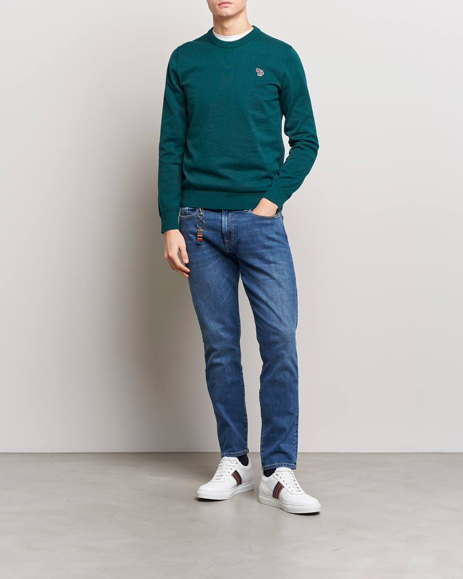 Uomini | Maglieria | PS Paul Smith | Zebra Cotton Knitted Sweater Dark Green