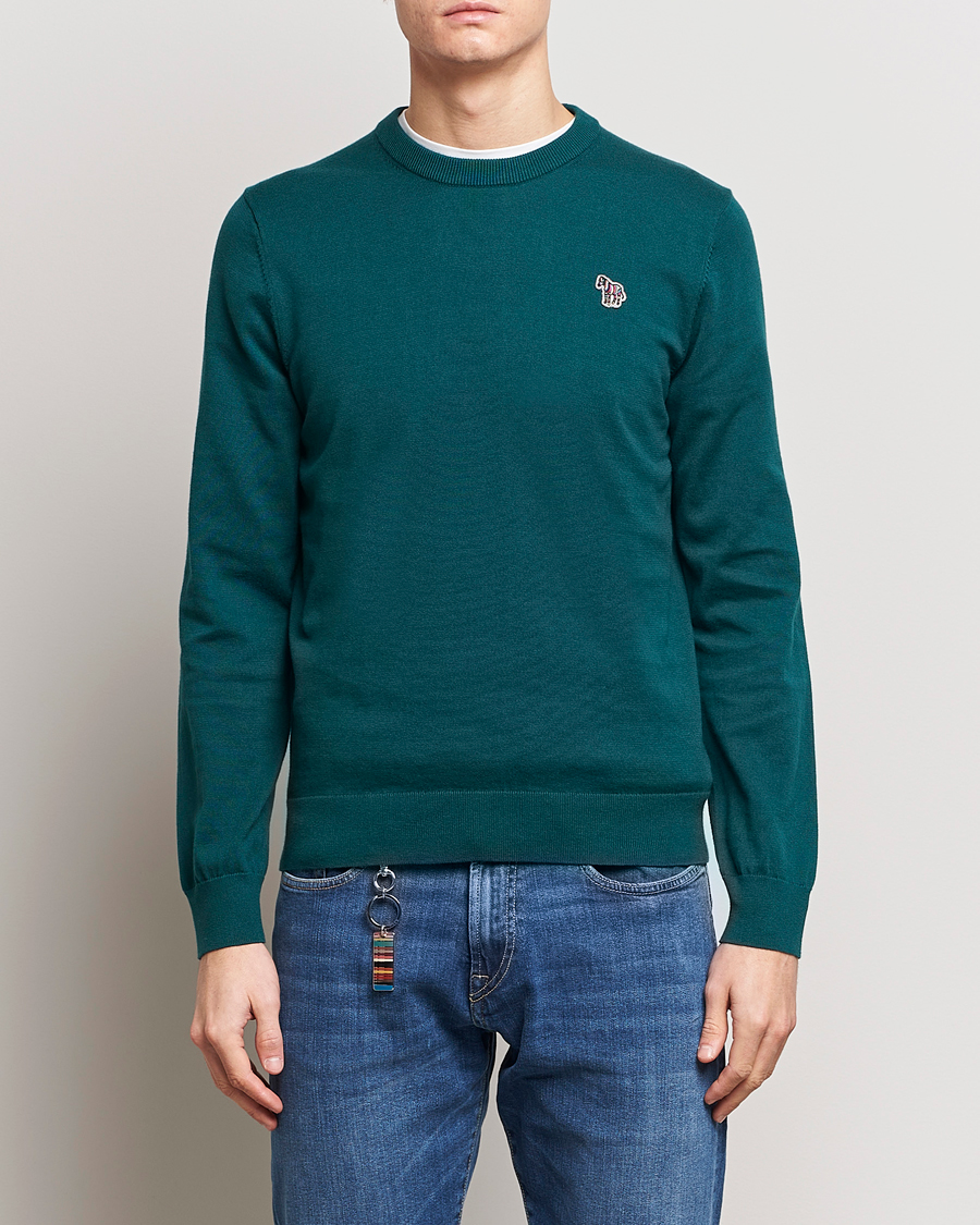 Uomini | Maglieria | PS Paul Smith | Zebra Cotton Knitted Sweater Dark Green