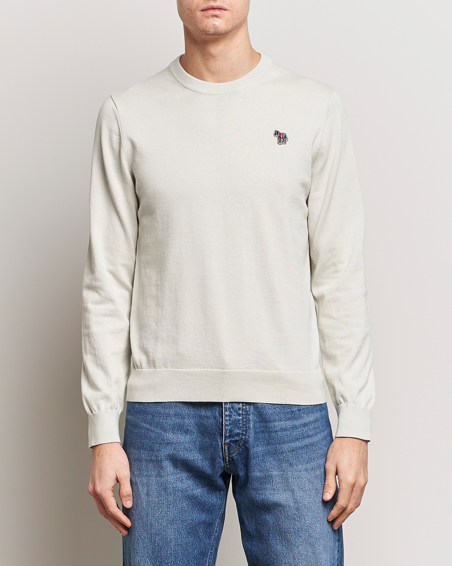 Uomini | PS Paul Smith | PS Paul Smith | Zebra Cotton Knitted Sweater Washed Grey