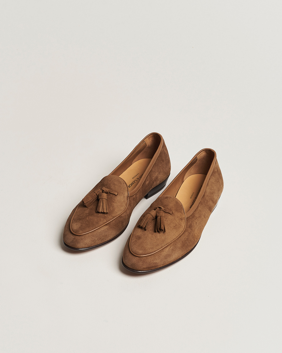 Uomini | Mocassini | Baudoin & Lange | Sagan Classic Tassel Loafers Tan Suede