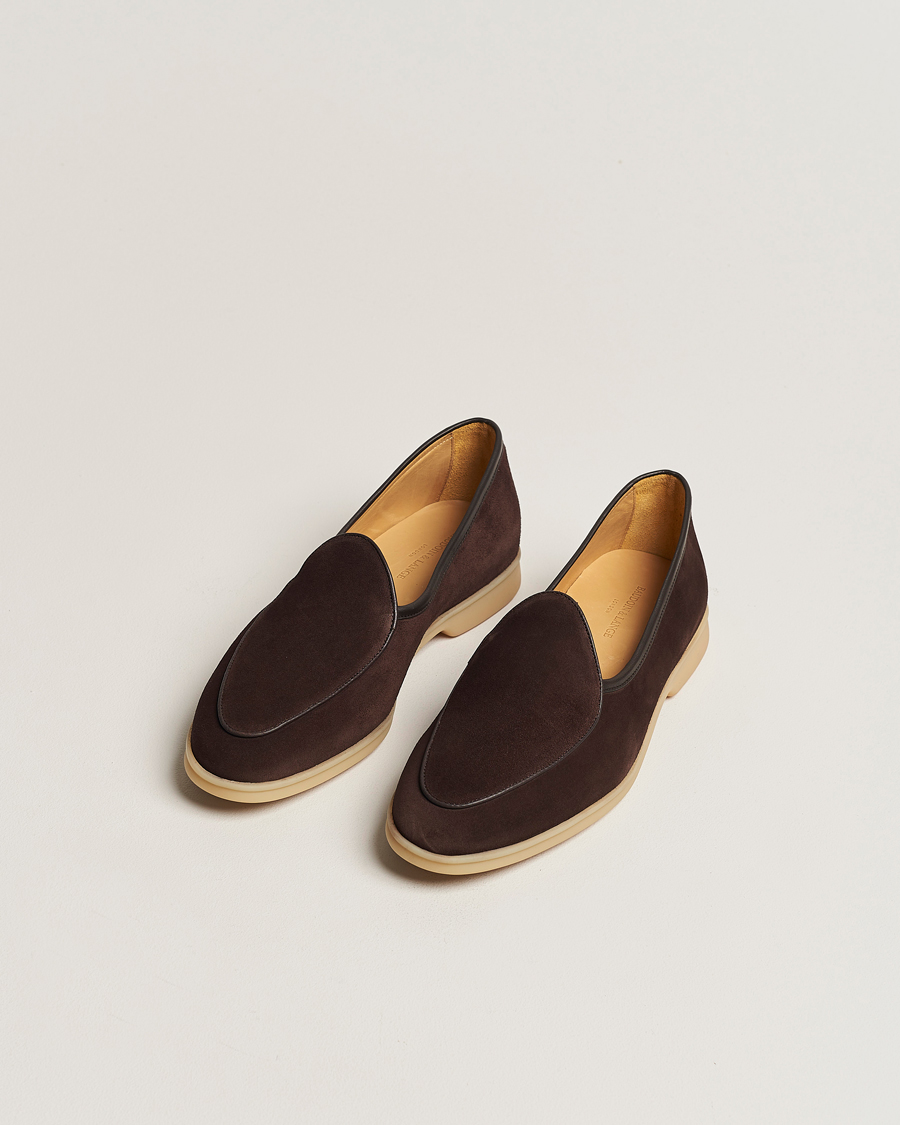 Uomini |  | Baudoin & Lange | Stride Loafers Dark Brown Suede