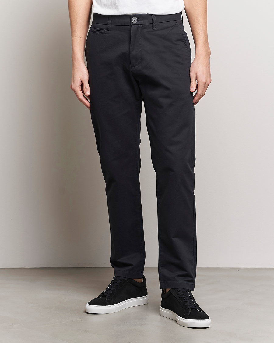 Uomini |  | KnowledgeCotton Apparel | Chuck Regular Cotton Twill Chino Jet Black