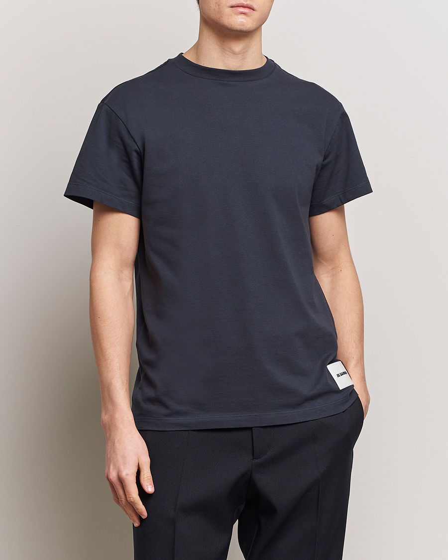 Uomini | Multipack | Jil Sander | 3-Pack Bottom Logo T-Shirts White/Navy/Black