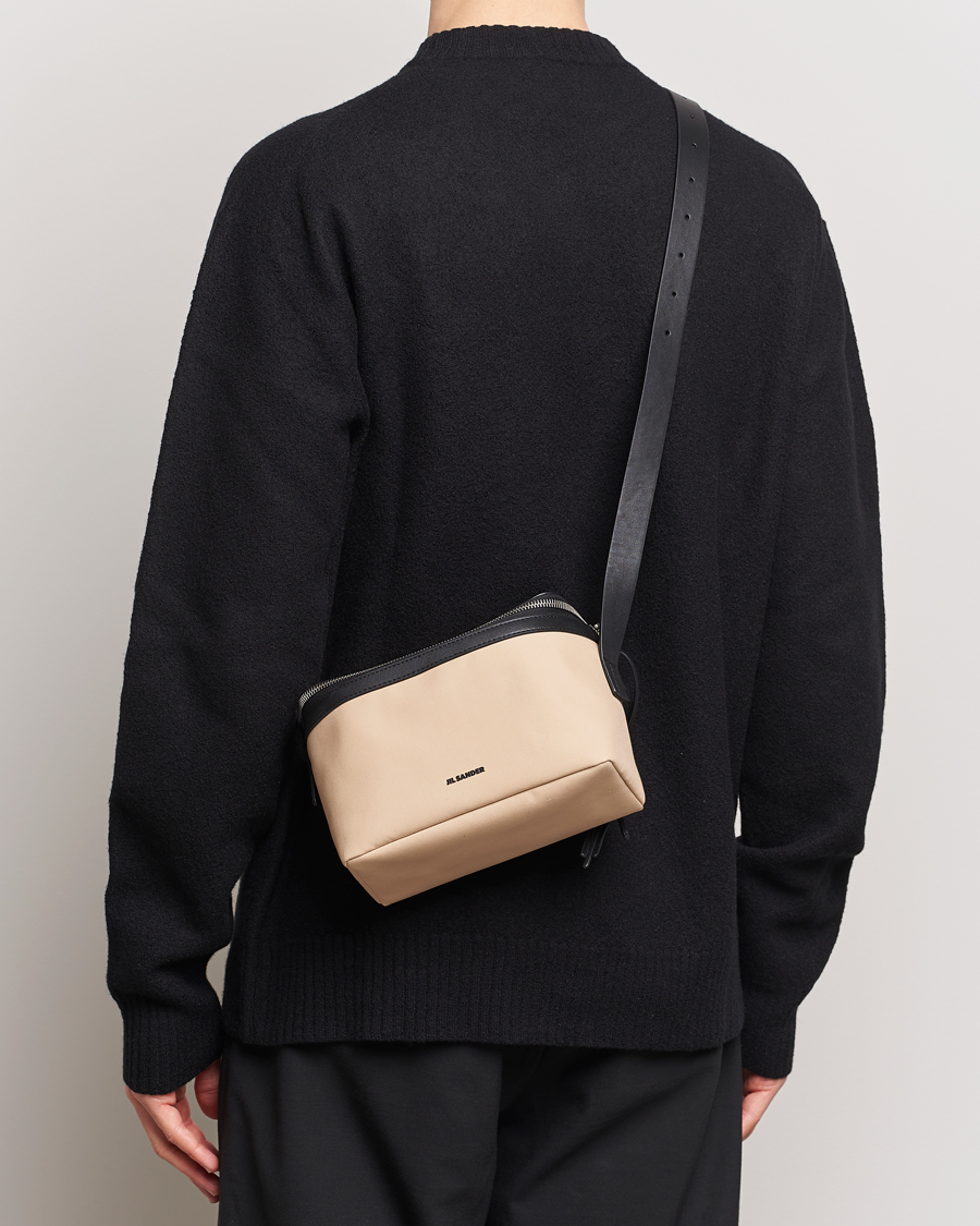 Uomini | Borse a tracolla | Jil Sander | Cotton/Nappa Cross Body Bag Dark Sand