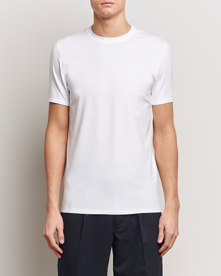 Uomini | Zimmerli of Switzerland | Zimmerli of Switzerland | Pureness Modal Crew Neck T-Shirt White