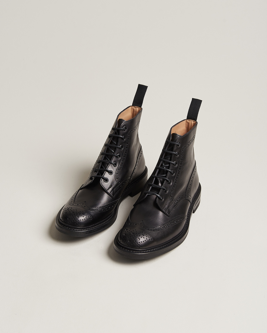 Uomini | Tricker's | Tricker\'s | Stow Dainite Country Boots Black Calf