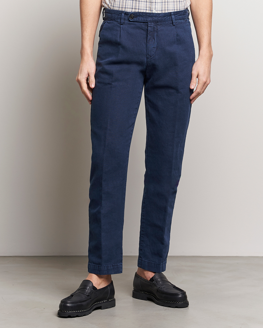 Uomini | Pantaloni | Massimo Alba | Ionio Cotton Trousers Navy