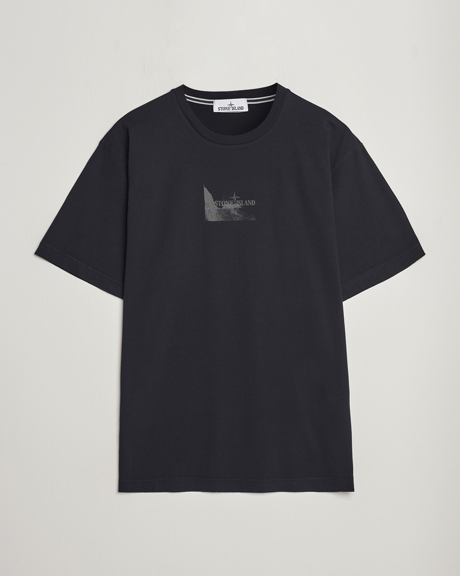 Uomini | T-shirt | Stone Island | Reflective Two Print Cotton T-Shirt Black
