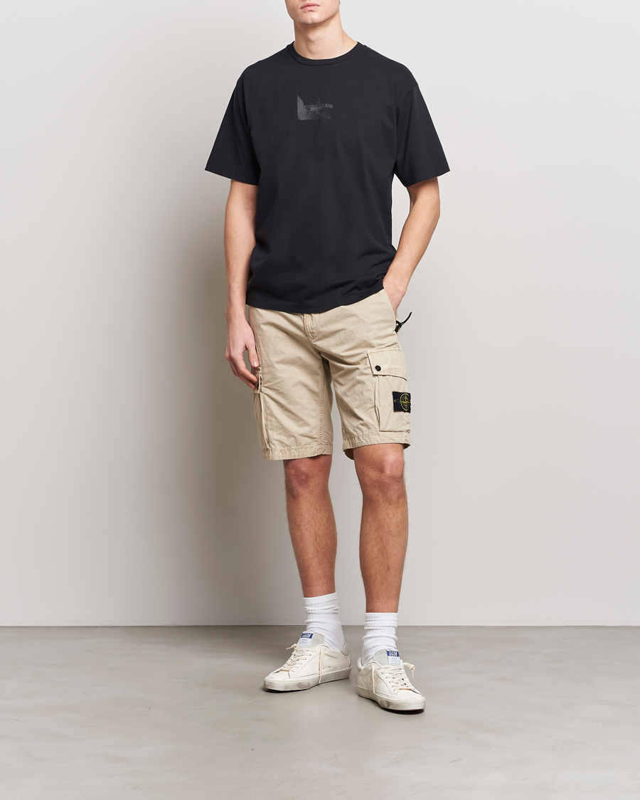 Uomini | T-shirt | Stone Island | Reflective Two Print Cotton T-Shirt Black