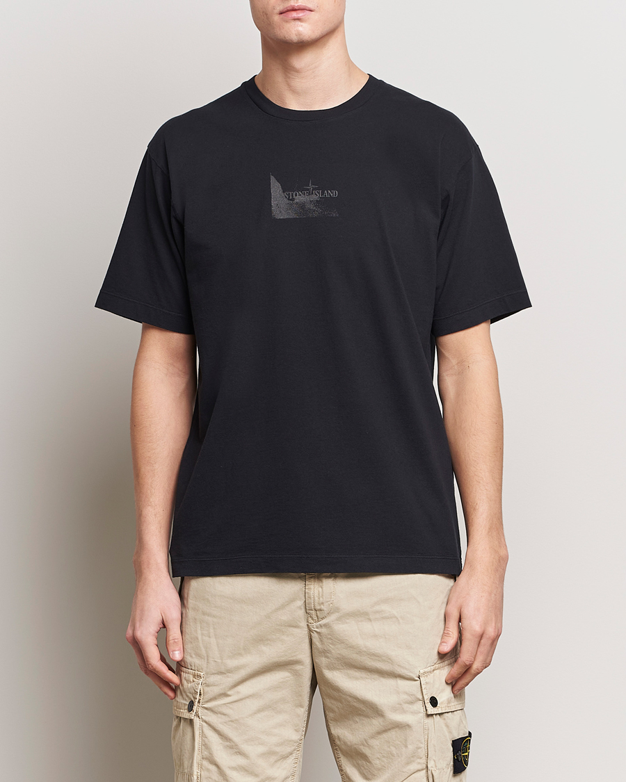 Uomini | T-shirt | Stone Island | Reflective Two Print Cotton T-Shirt Black