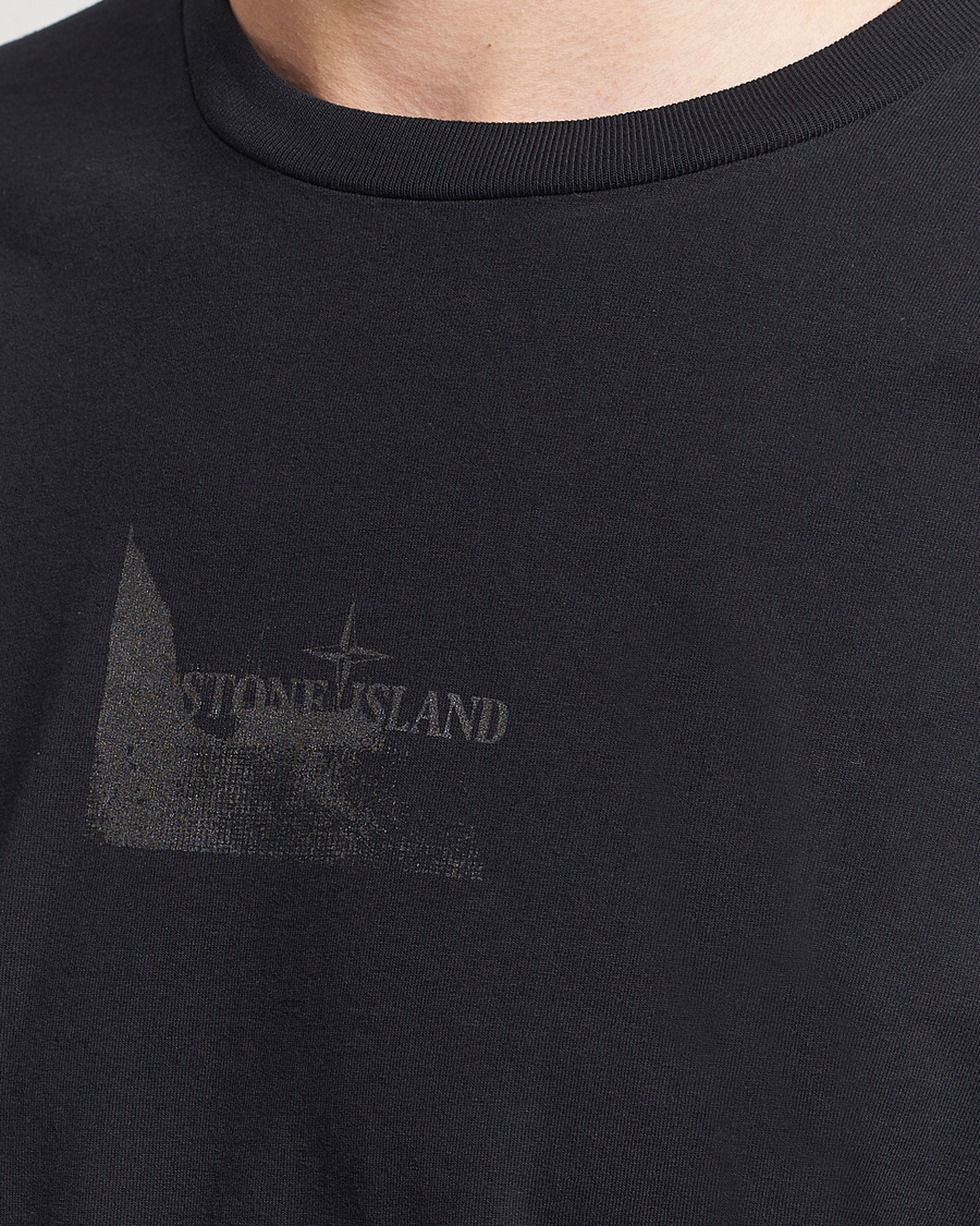 Uomini | T-shirt | Stone Island | Reflective Two Print Cotton T-Shirt Black