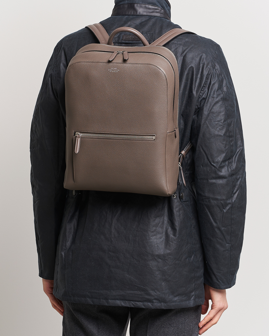 Uomini | Borse | Smythson | Ludlow Zip Around Backpack Dark Taupe