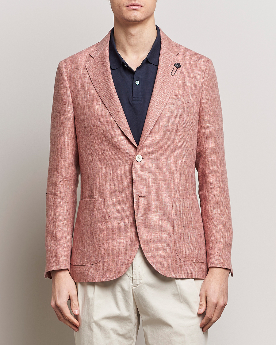 Uomini |  | Lardini | Wool/Linen Patch Pocket Blazer Soft Red