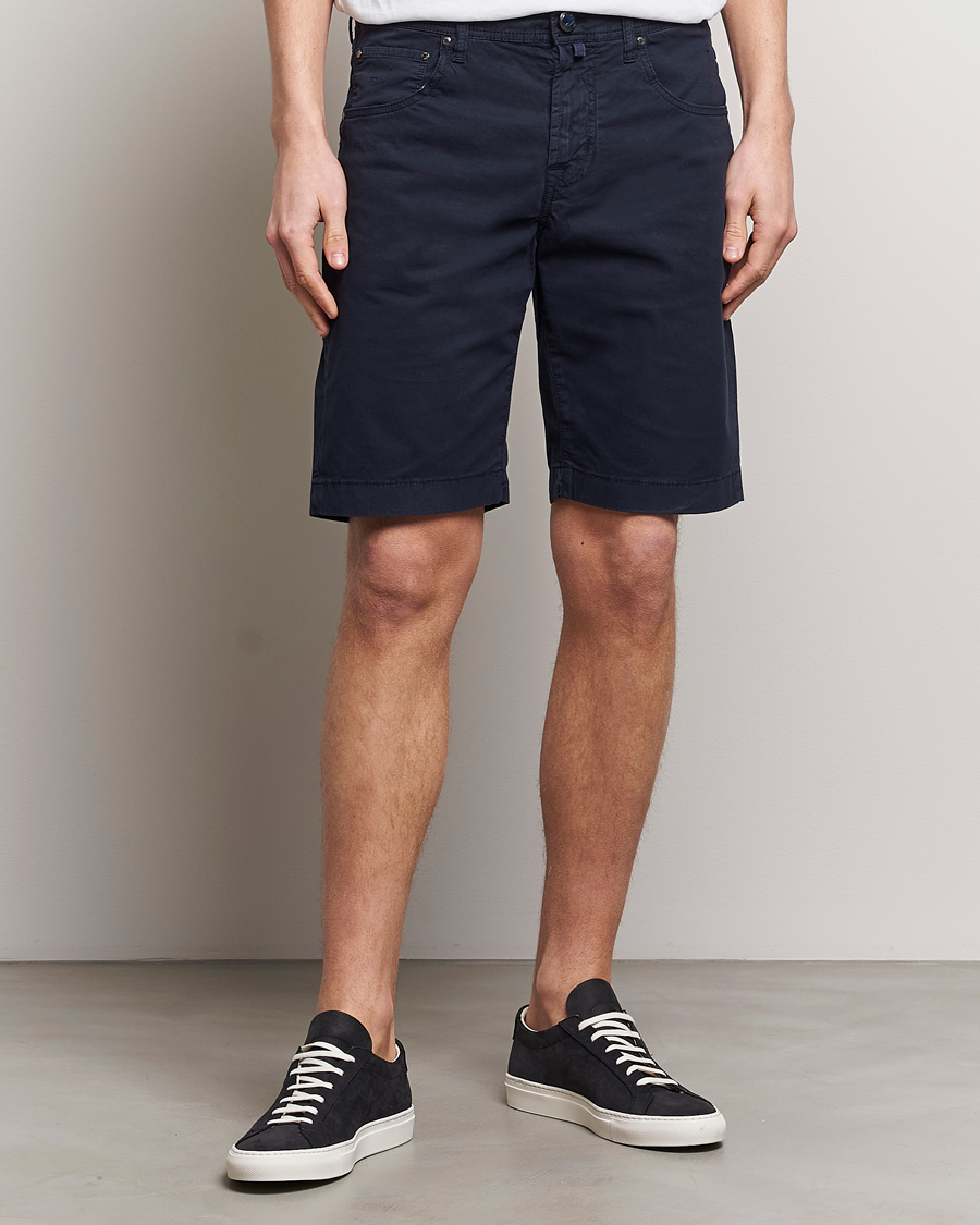 Uomini | Abbigliamento in saldo | Jacob Cohën | Nicolas Cotton Gabardine Shorts Navy