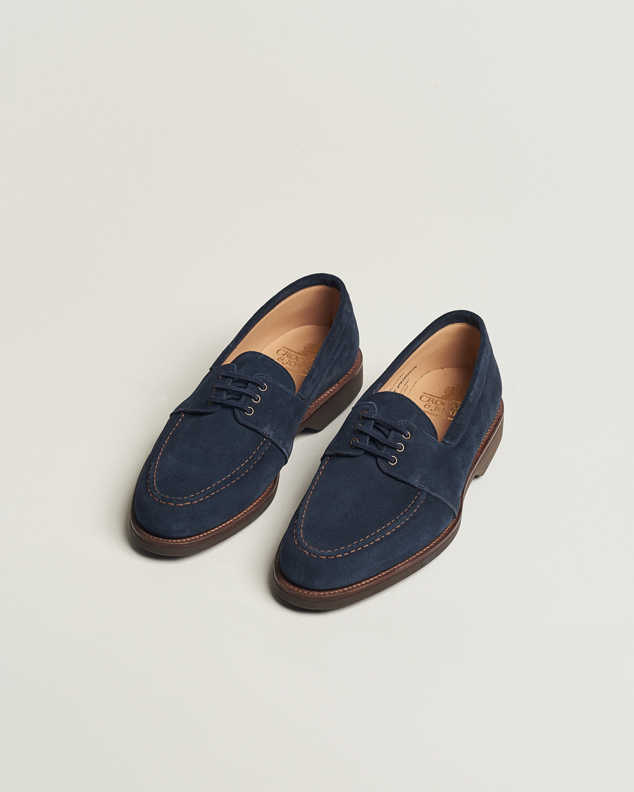 Uomini | Scarpe | Crockett & Jones | Falmouth Deck Shoes Ocean Suede