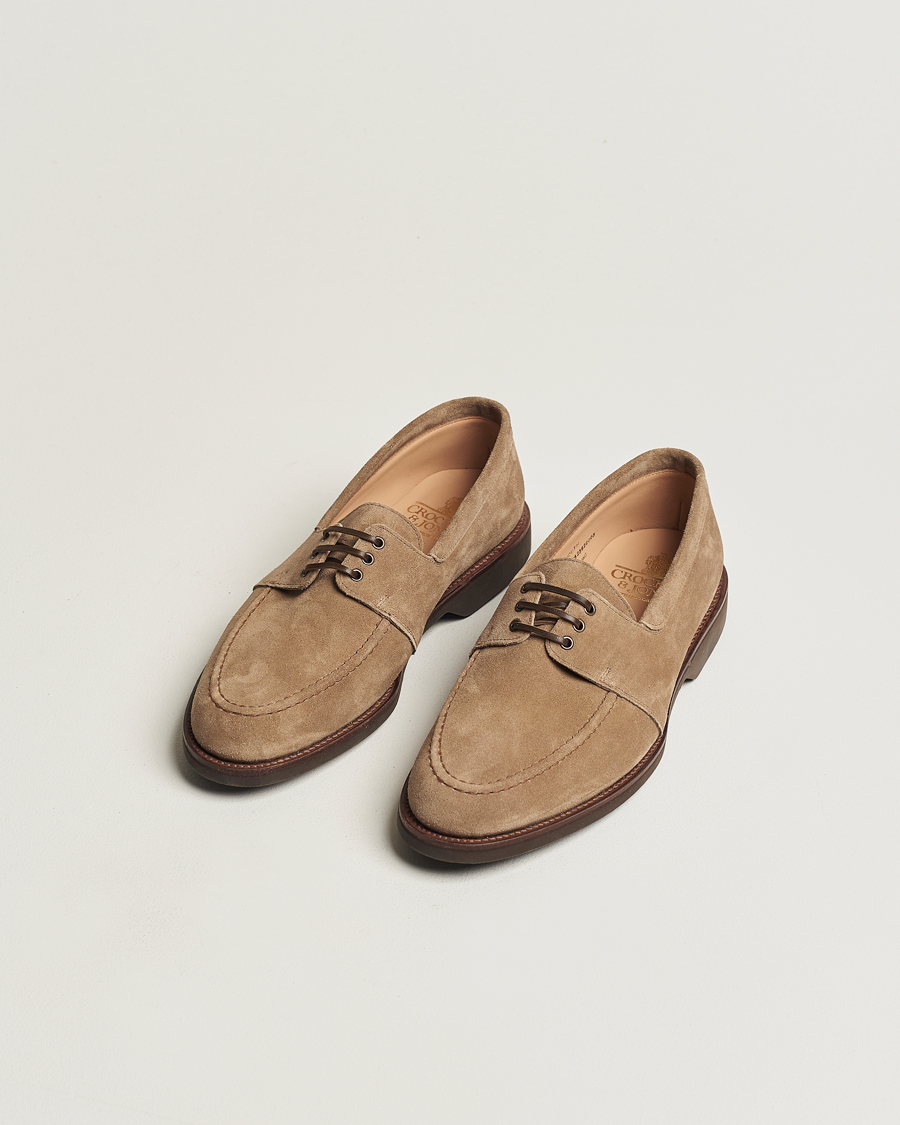 Uomini | Scarpe | Crockett & Jones | Falmouth Deck Shoes Khaki Suede