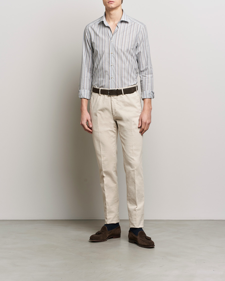 Uomini | Vendita | Stenströms | Slimline Multi Stripe Cut Away Shirt Multi