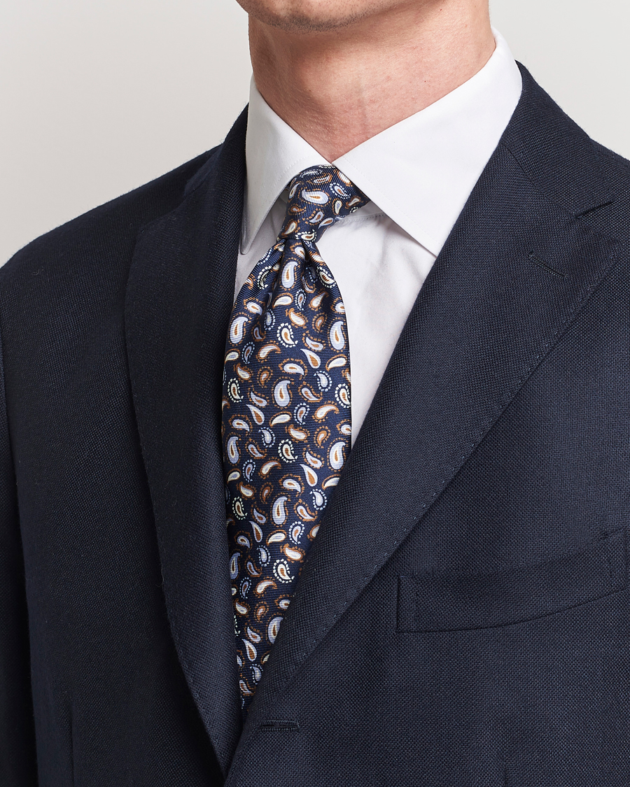 Uomini |  | Stenströms | Paisley Silk Tie Navy