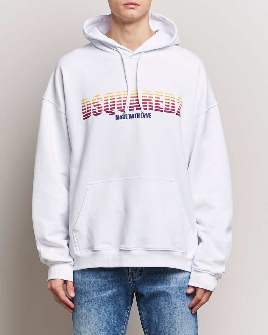 Uomini |  | Dsquared2 | Loose Fit Hoodie White