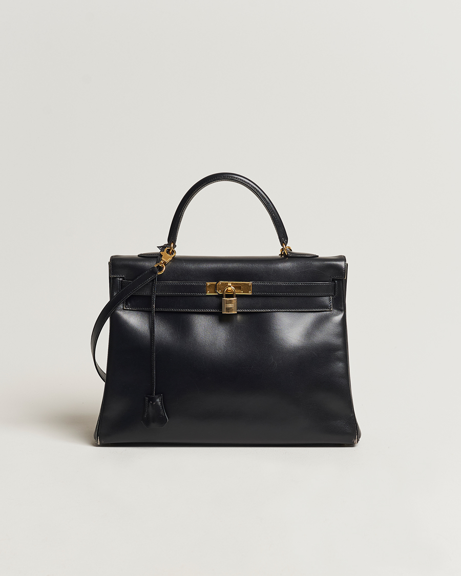 Uomini | Hermès Pre-Owned Kelly 35 Handbag Black | Hermès Pre-Owned | Kelly 35 Handbag Black