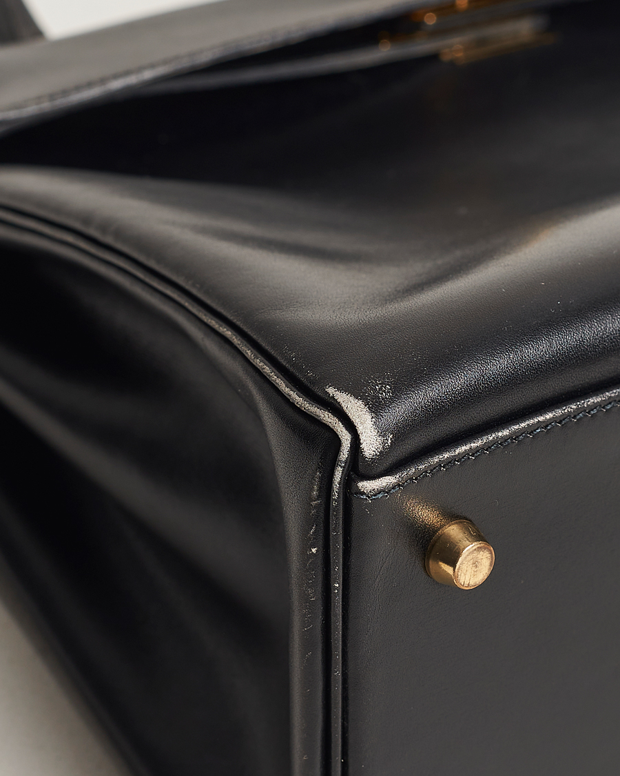 Uomini | Hermès Pre-Owned Kelly 35 Handbag Black | Hermès Pre-Owned | Kelly 35 Handbag Black