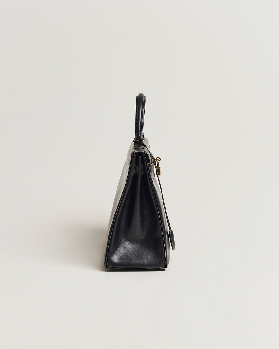 Uomini | Hermès Pre-Owned Kelly 35 Handbag Black | Hermès Pre-Owned | Kelly 35 Handbag Black