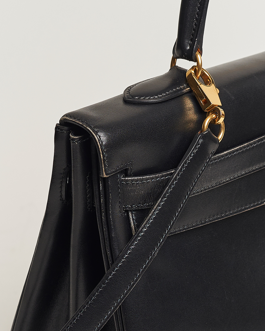 Uomini | Hermès Pre-Owned Kelly 35 Handbag Black | Hermès Pre-Owned | Kelly 35 Handbag Black