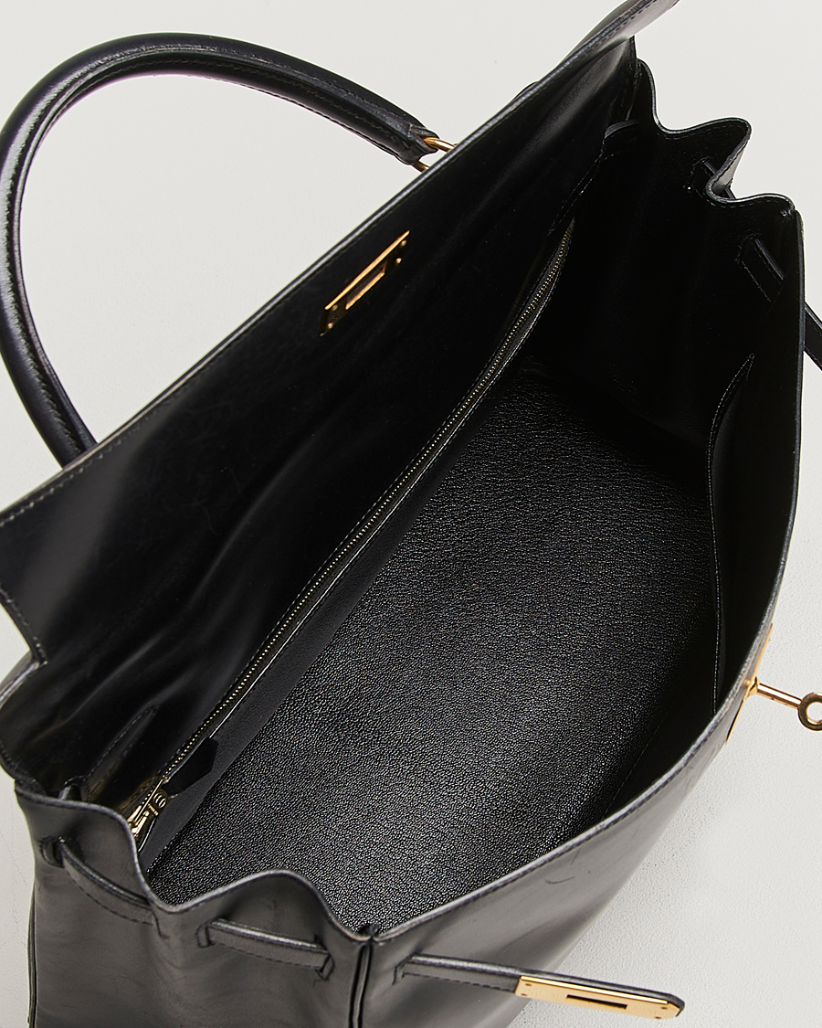 Uomini | Hermès Pre-Owned Kelly 35 Handbag Black | Hermès Pre-Owned | Kelly 35 Handbag Black
