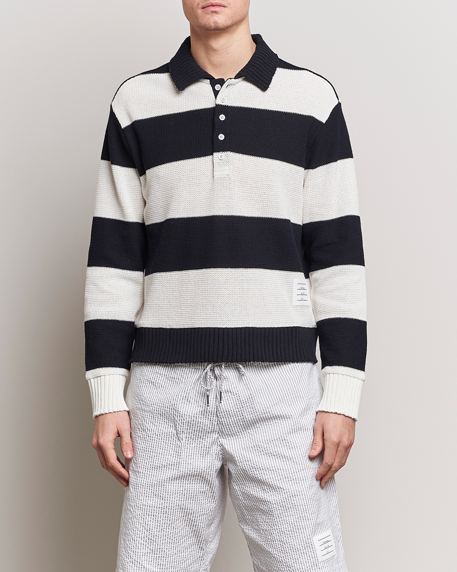 Uomini |  | Thom Browne | Long Sleeve Rugby White/Navy