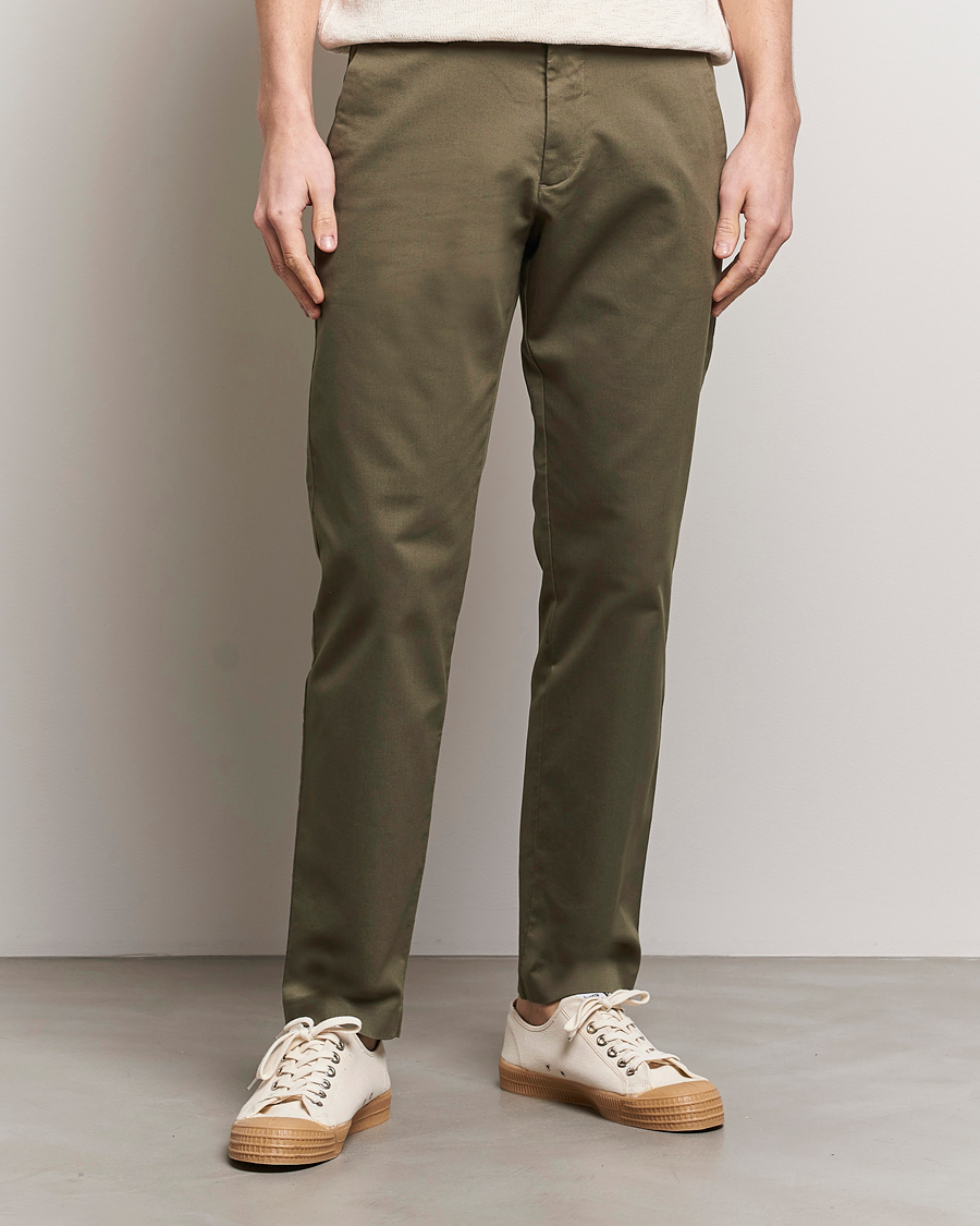 Uomini | Chinos | NN07 | Theo Regular Fit Stretch Chinos Capers Green