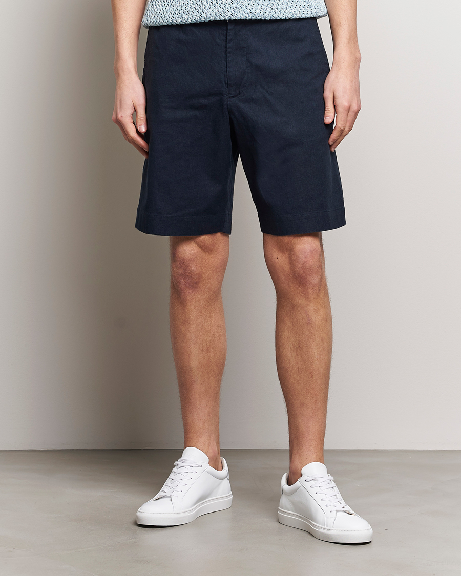 Uomini |  | NN07 | Billie Linen Shorts Navy Blue