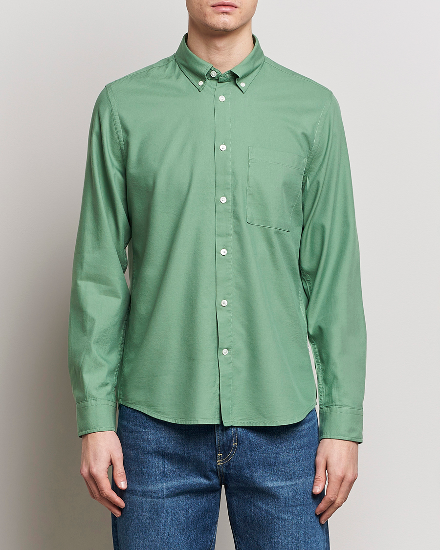 Uomini | Business & Beyond | NN07 | Arne Tencel Shirt Hedge Green