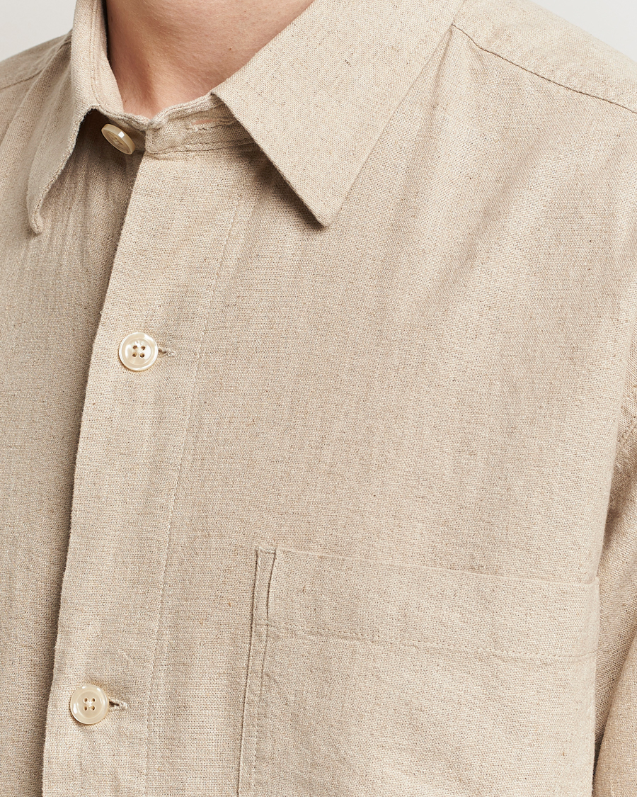 Uomini | Camicie | NN07 | Adwin Linen Overshirt Oatmeal