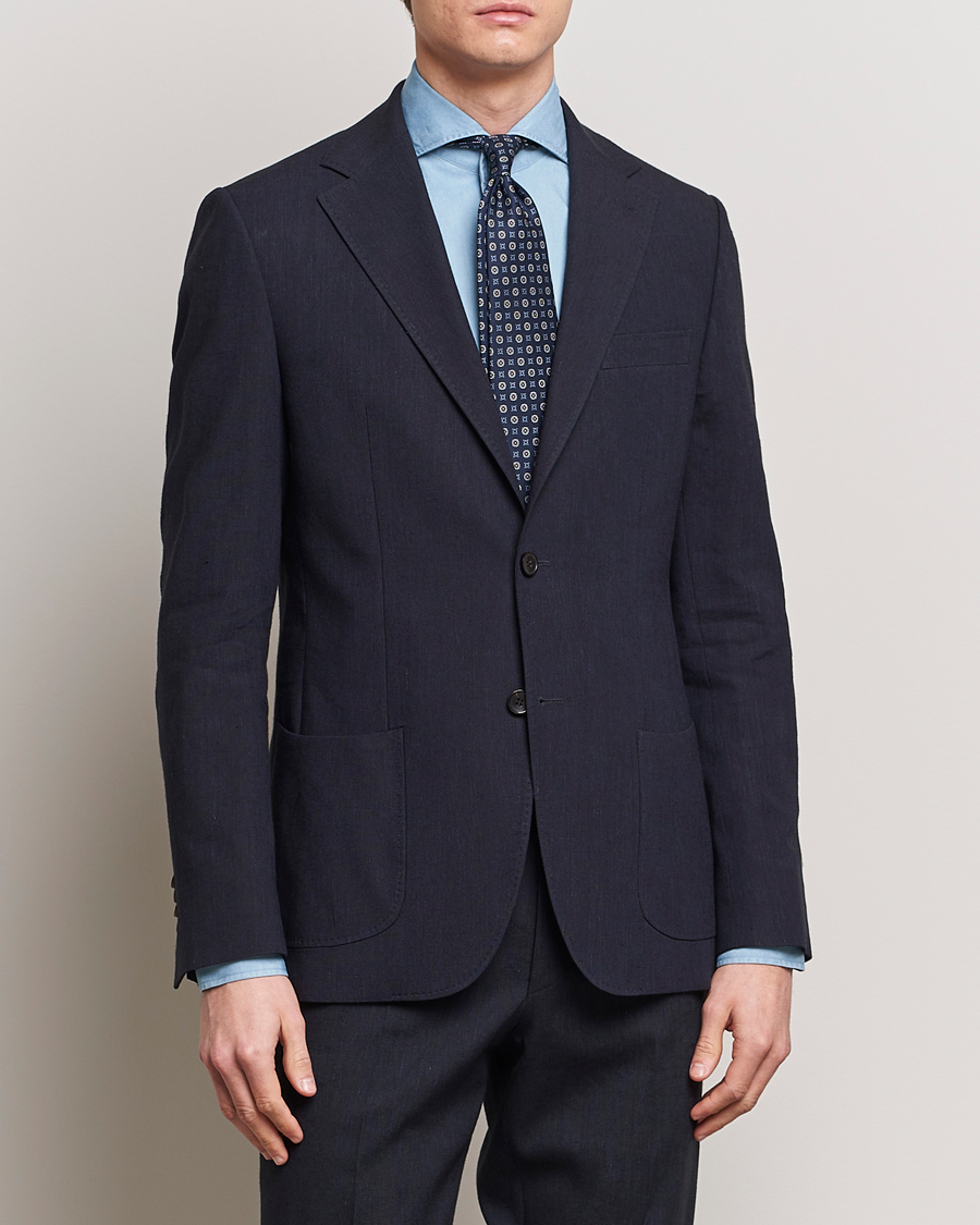 Uomini | Blazer di lino | Morris Heritage | Summer Linen Blazer Navy