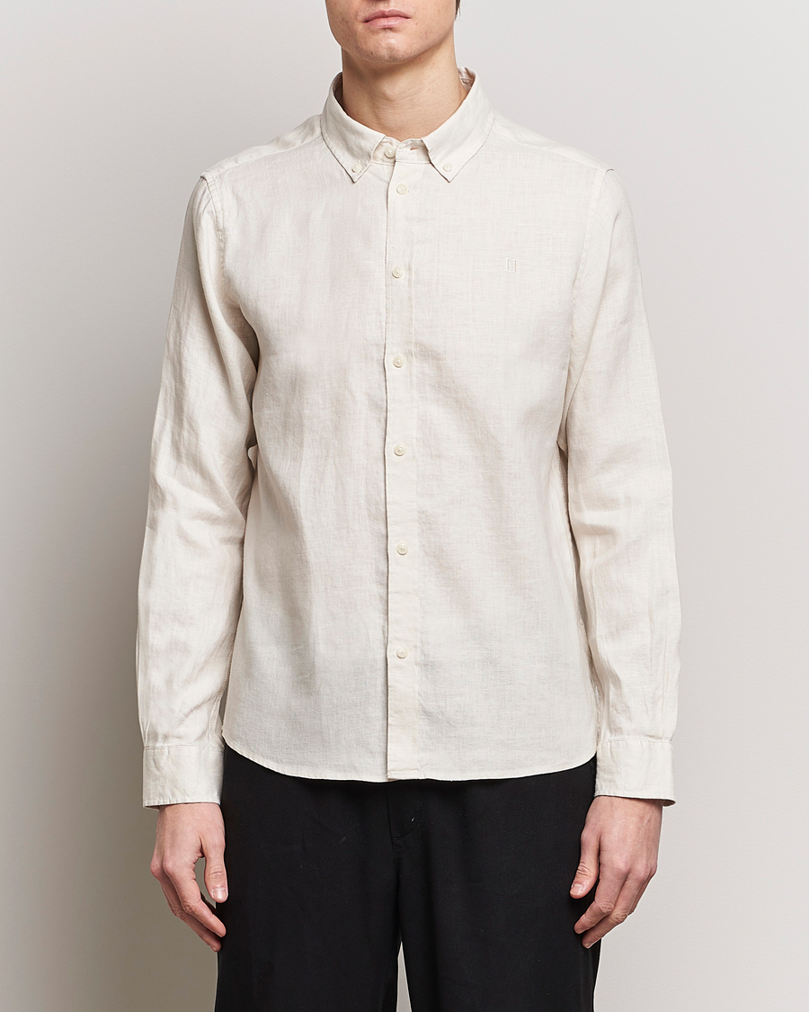 Uomini | Camicie di lino | LES DEUX | Kristian Linen Button Down Shirt Ivory