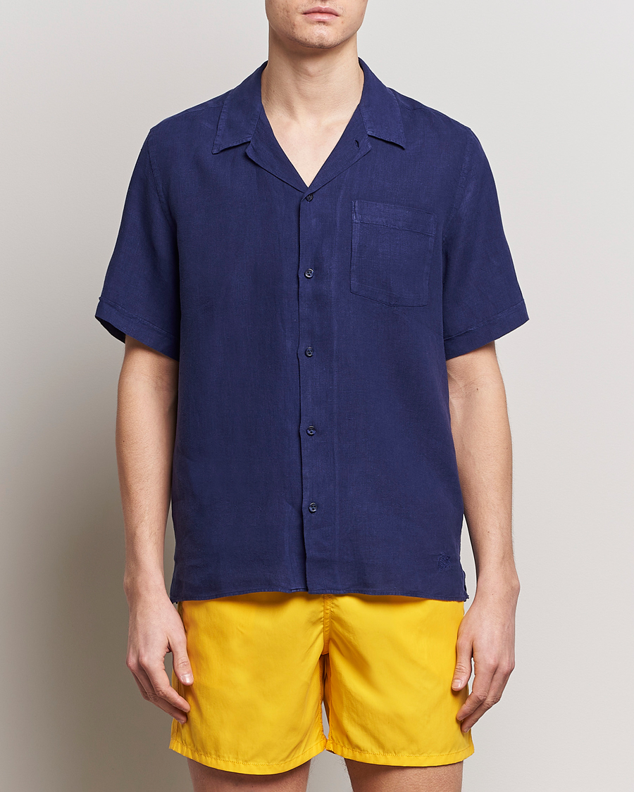 Uomini | Vilebrequin | Vilebrequin | Carhli Resort Short Sleeve Shirt Minuit