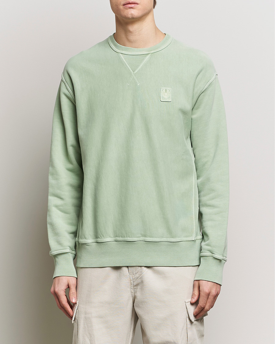 Uomini |  | Belstaff | Outliner Cotton Crew Neck Echo Green