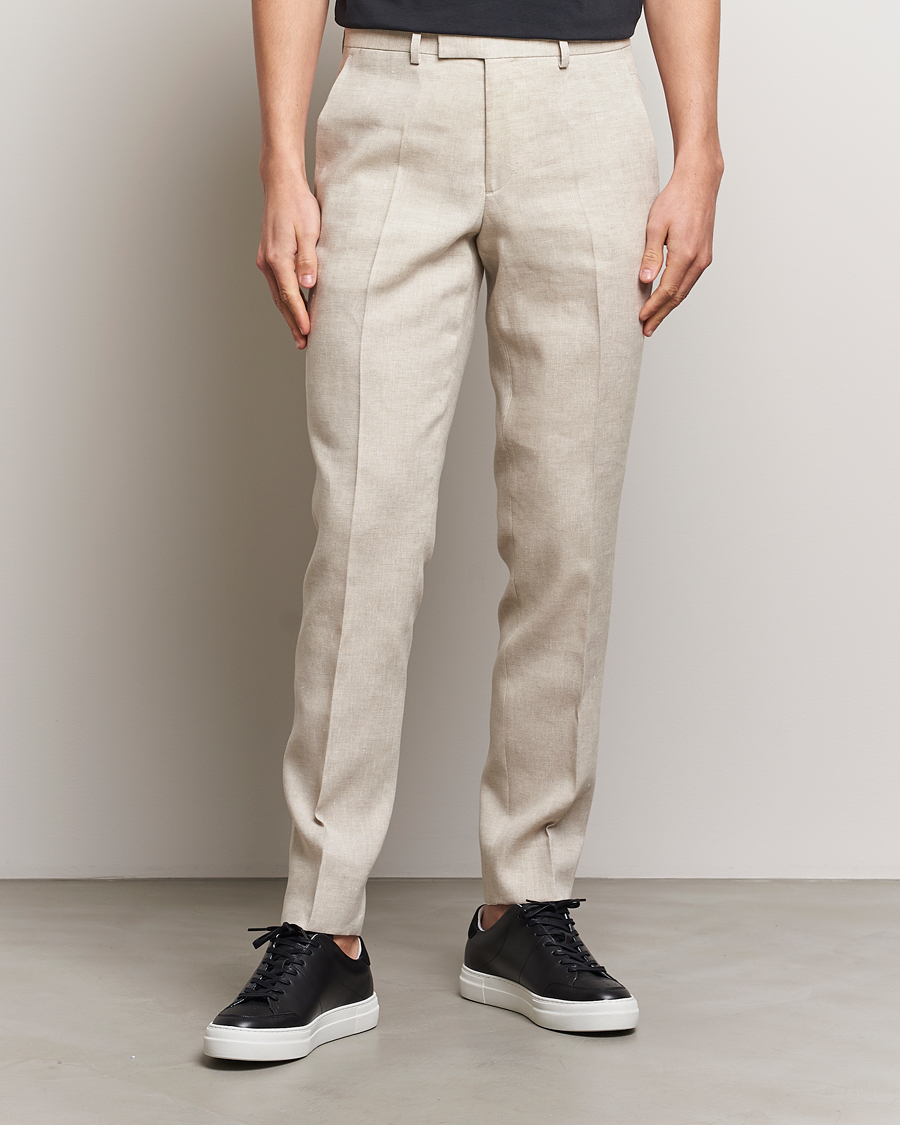 Uomini | Vendita | J.Lindeberg | Grant Super Linen Trousers Moonbeam